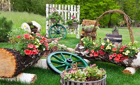 objetos de decoração para jardim grande