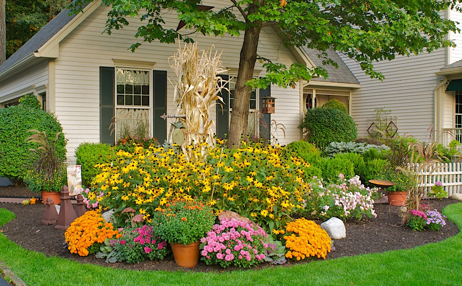 casa com quintal cheio de flores