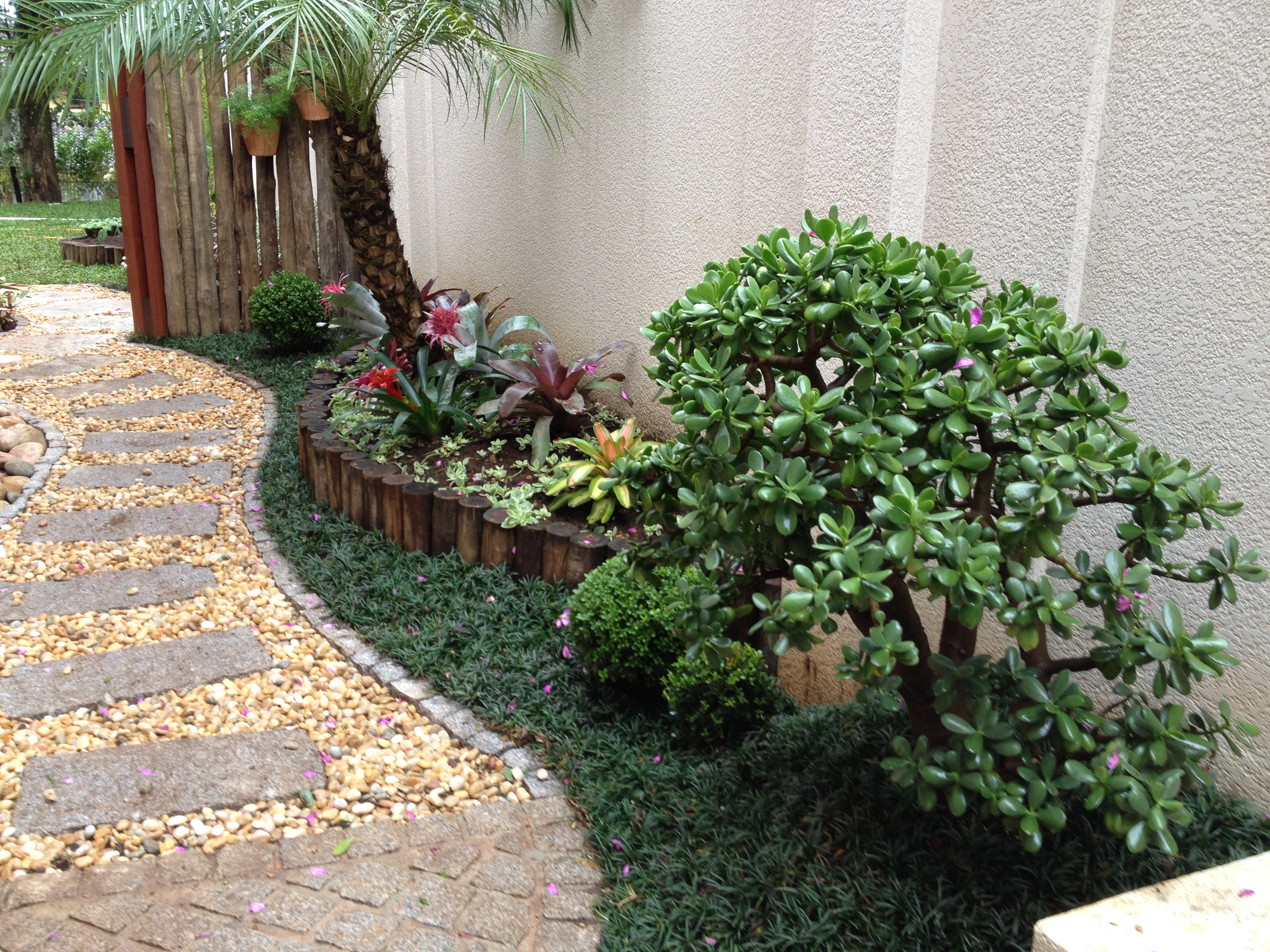 jardim com caminho de pedras