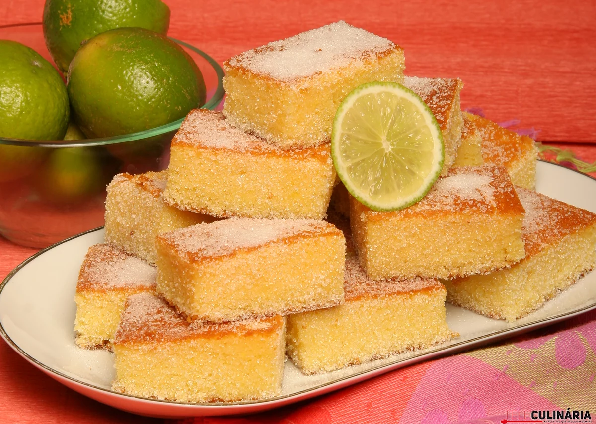 Receita de Quadradinhos de Limão, bolo mineiro super gostoso e fácil de fazer