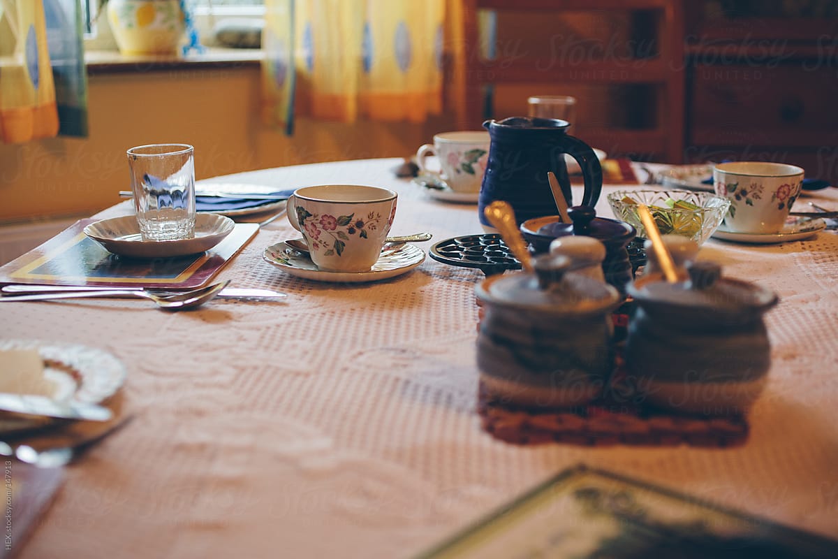 mesa de café da manhã simples