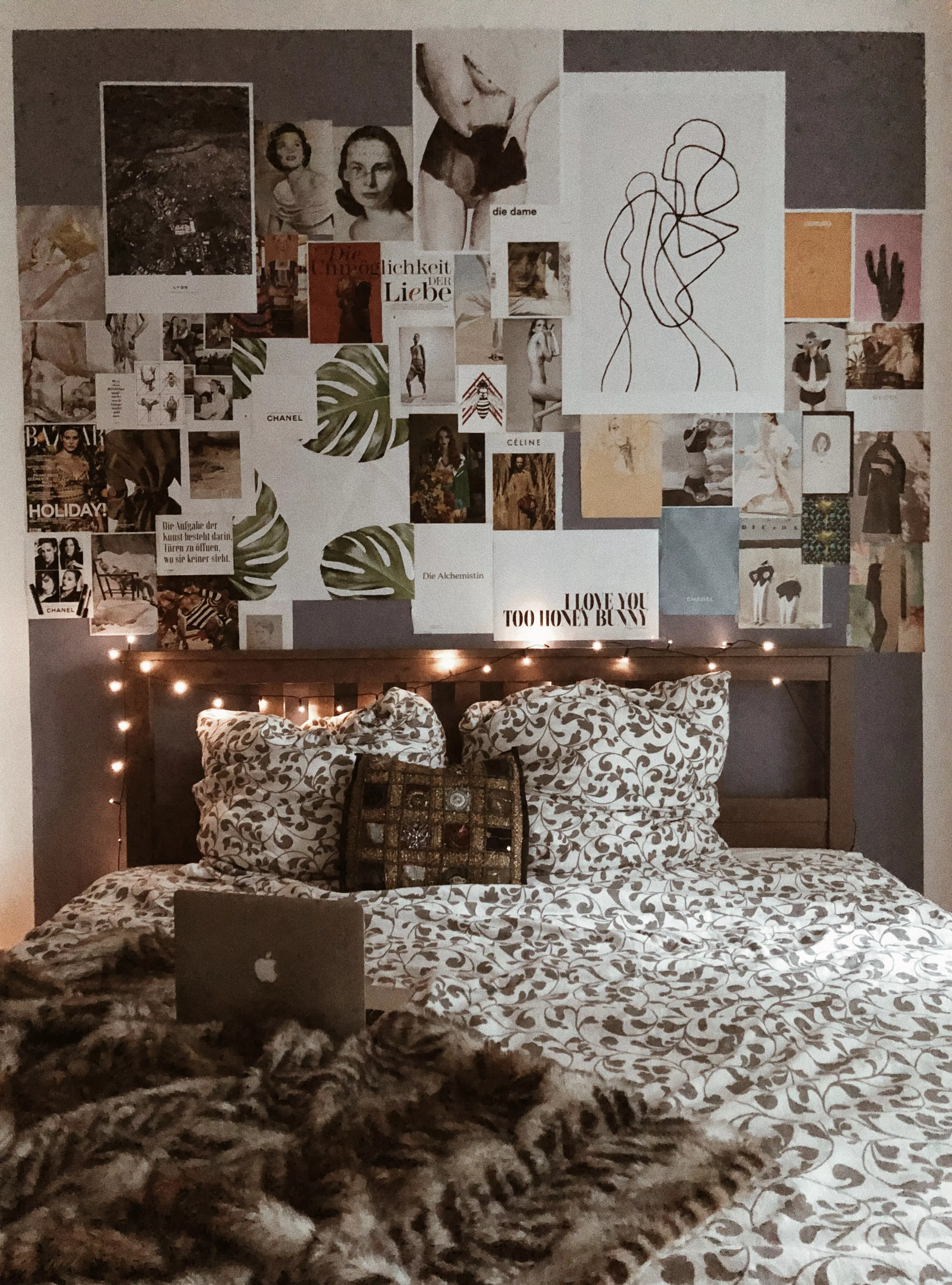 parede de quarto com colagem