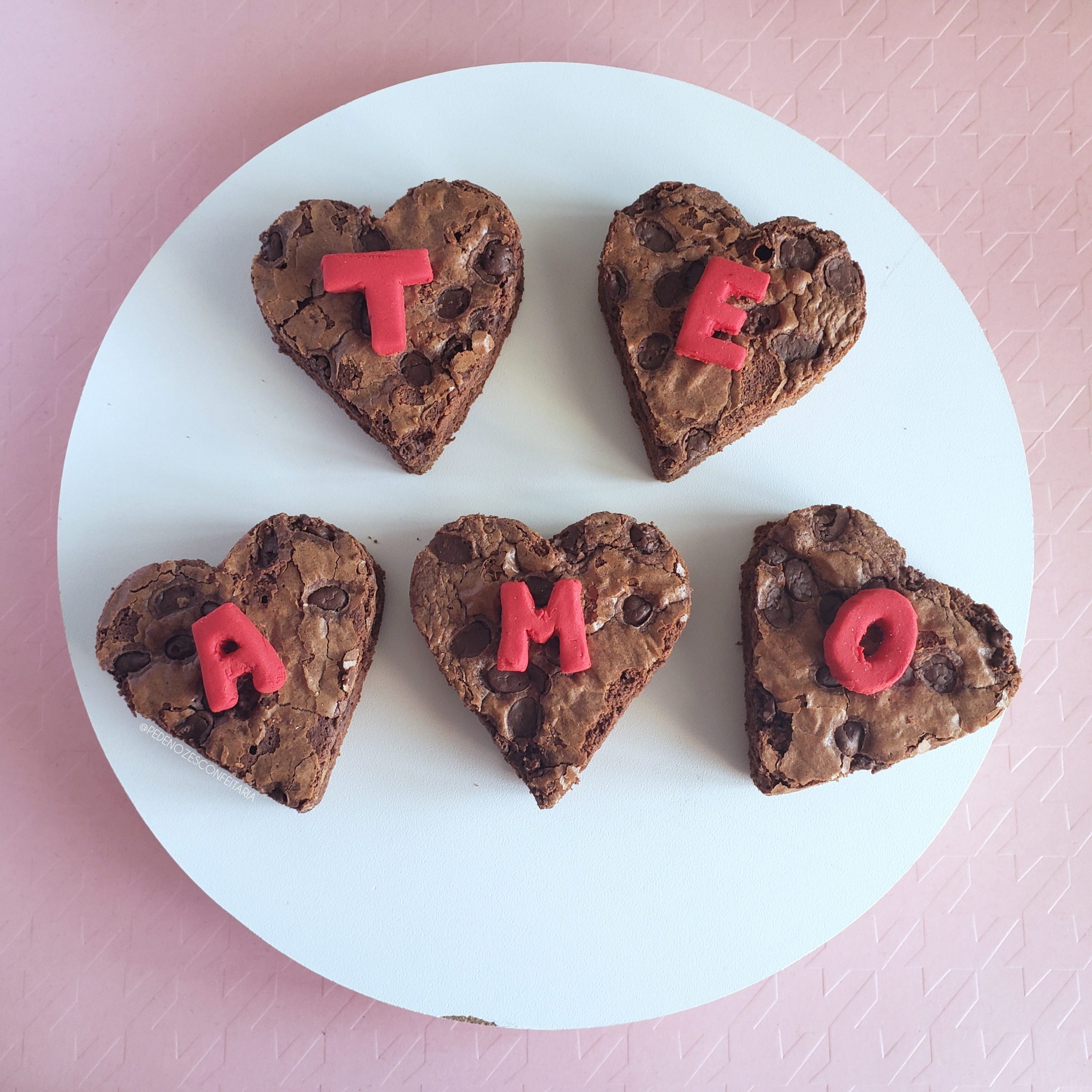 brownies em forma de coração