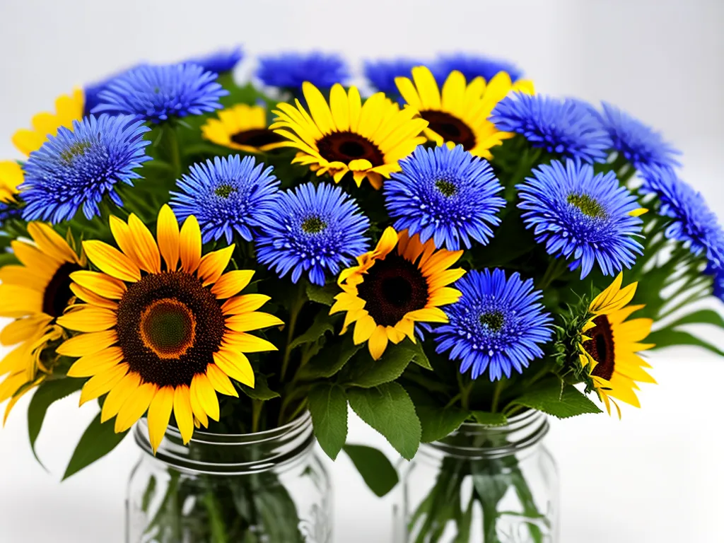 vasos com flores para festa junina