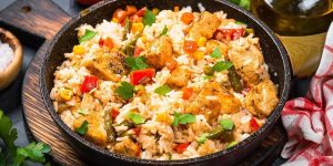 Arroz com Frango e Legumes na Pressão