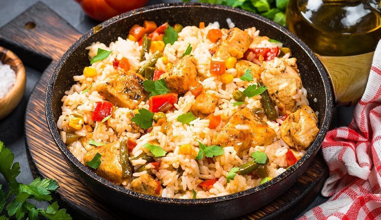 Arroz com Frango e Legumes na Pressão