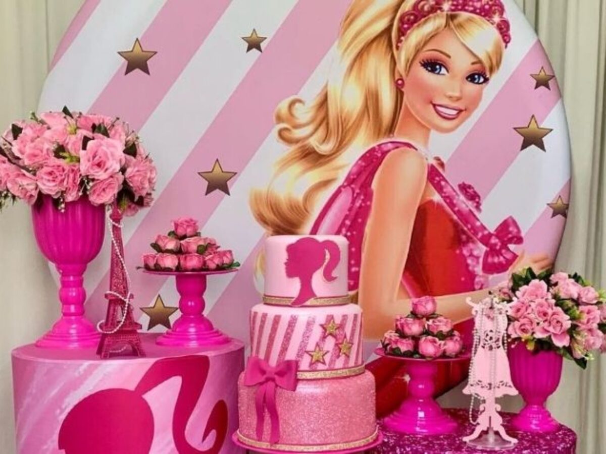 ideia de decoração para festa barbie