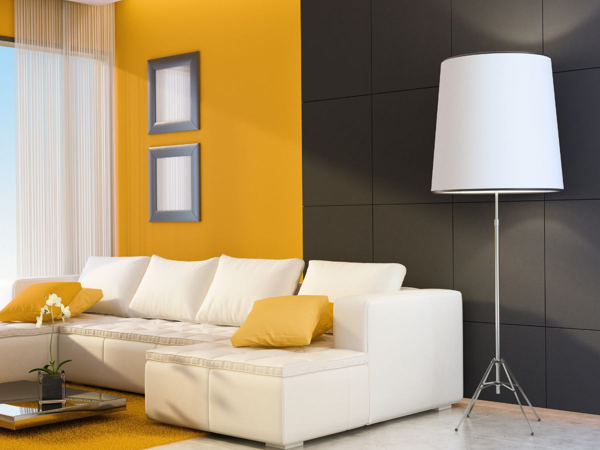 Cores para sala de estar em 2024 amarelo açafrão