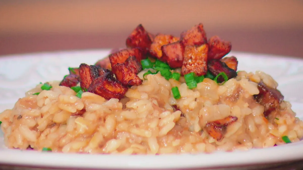 Risoto de Carne-seca com Banana