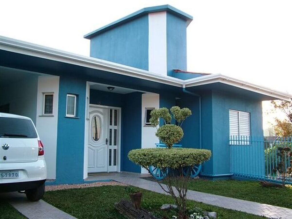 casa em tom externo de azul