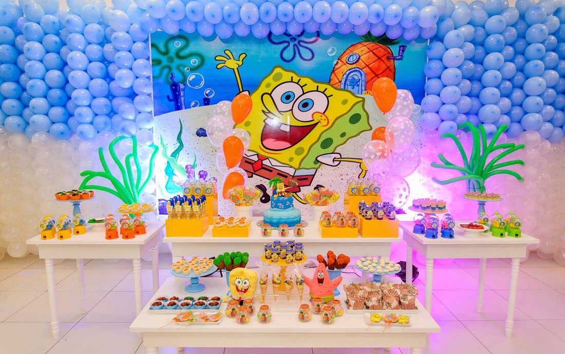 festa infantil com tema bob esponja