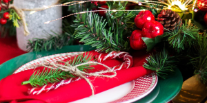 mesa de natal decorada