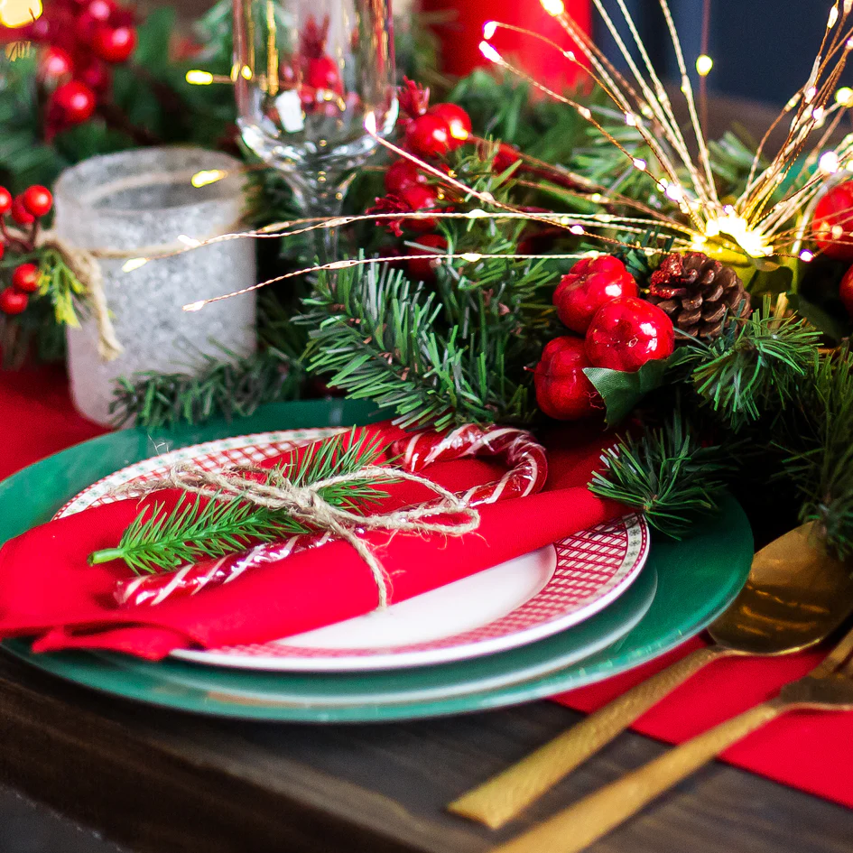 mesa de natal decorada