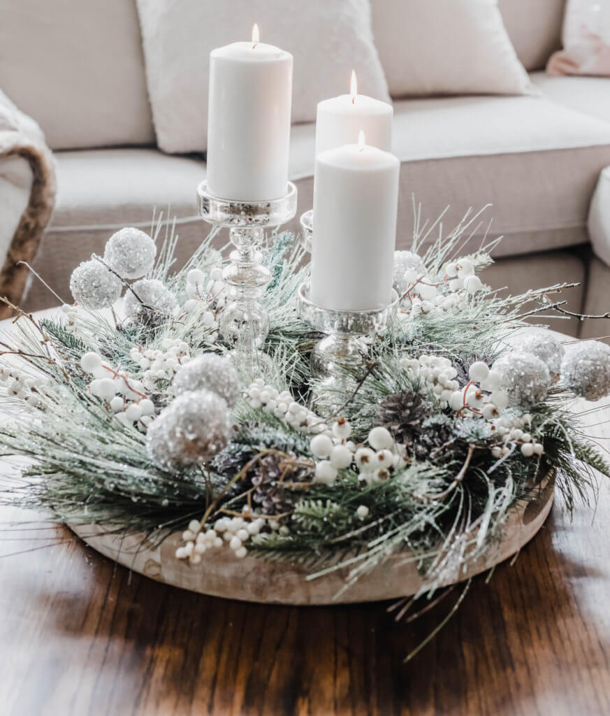 decoração de natal em mesa de centro