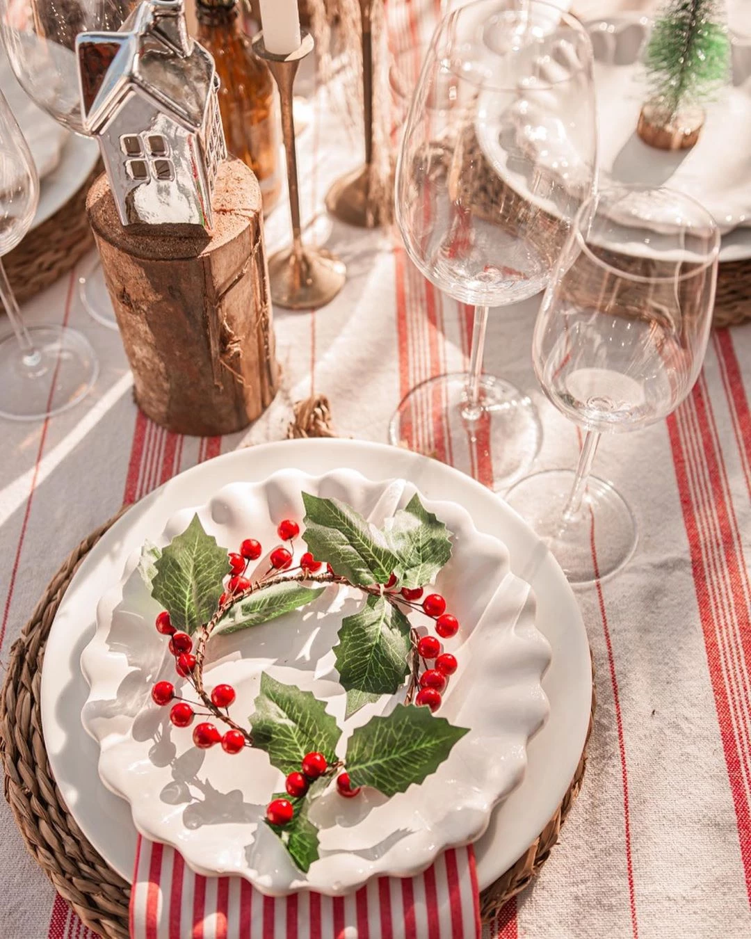 mesa posta de natal para uma pessoa