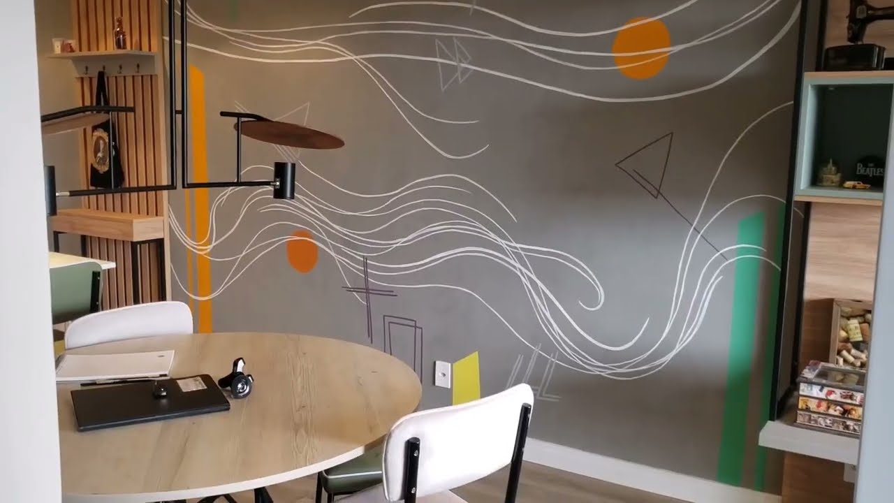 linhas geométricas em pintura orgânica