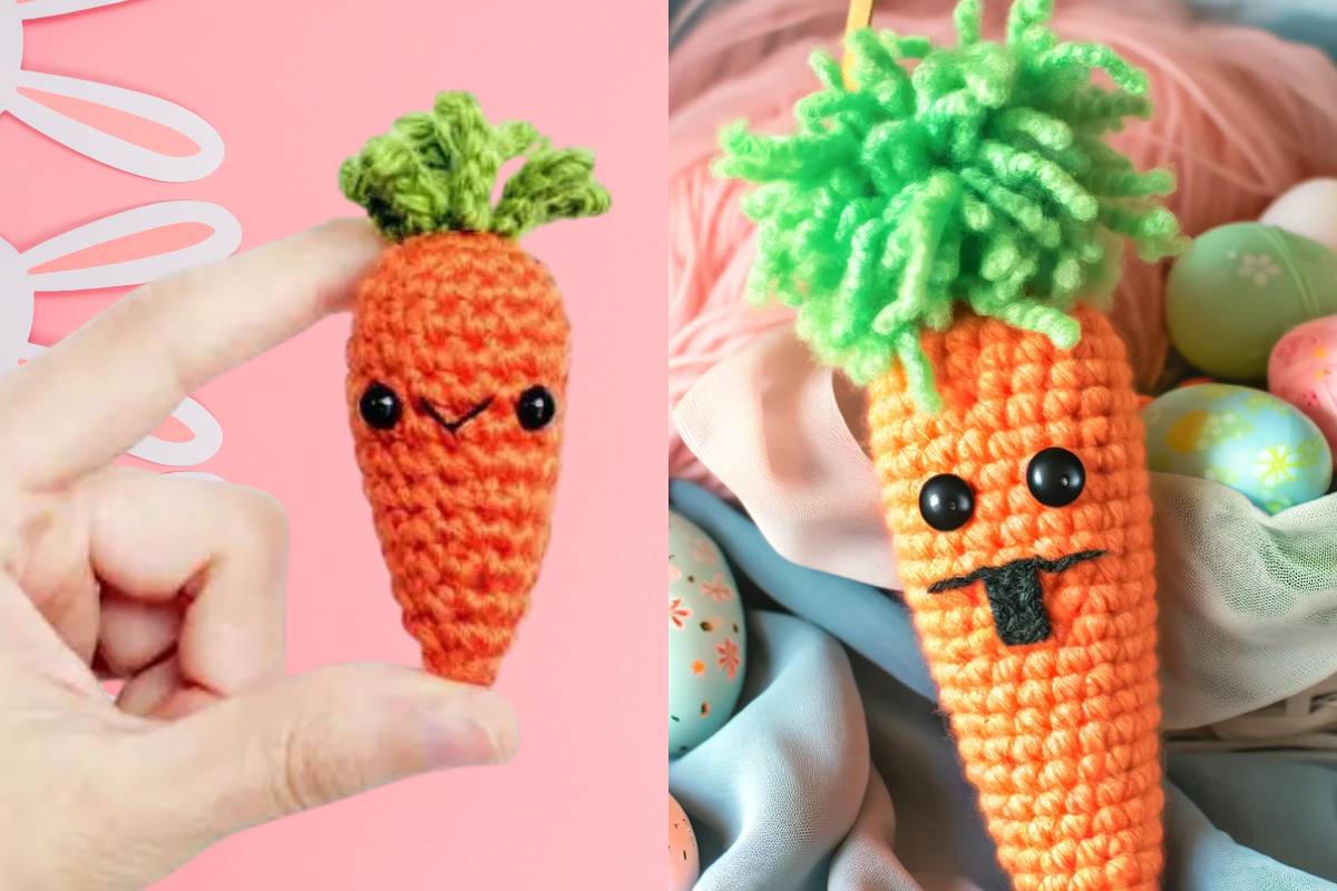 Cenoura Amigurumi o crochê que é perfeito para sua Decoração de Páscoa