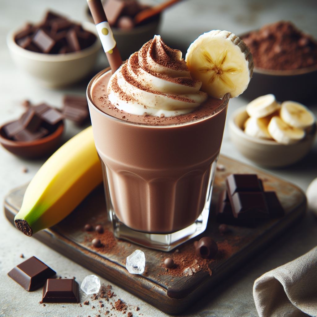 Receita de Smoothie de Chocolate e Banana