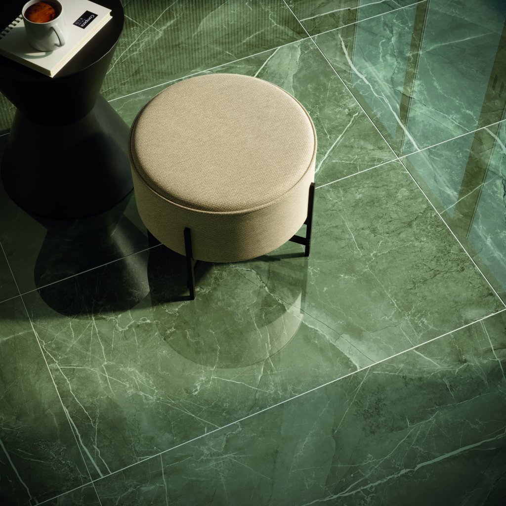 piso de porcelanato verde