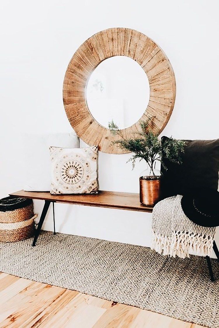 estilo boho minimalista em hall de entrada