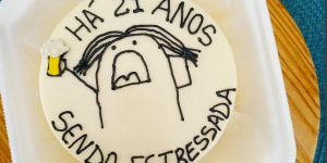 flork cake com mensagem engraçada