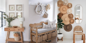 hall de entrada com decoração estilo boho