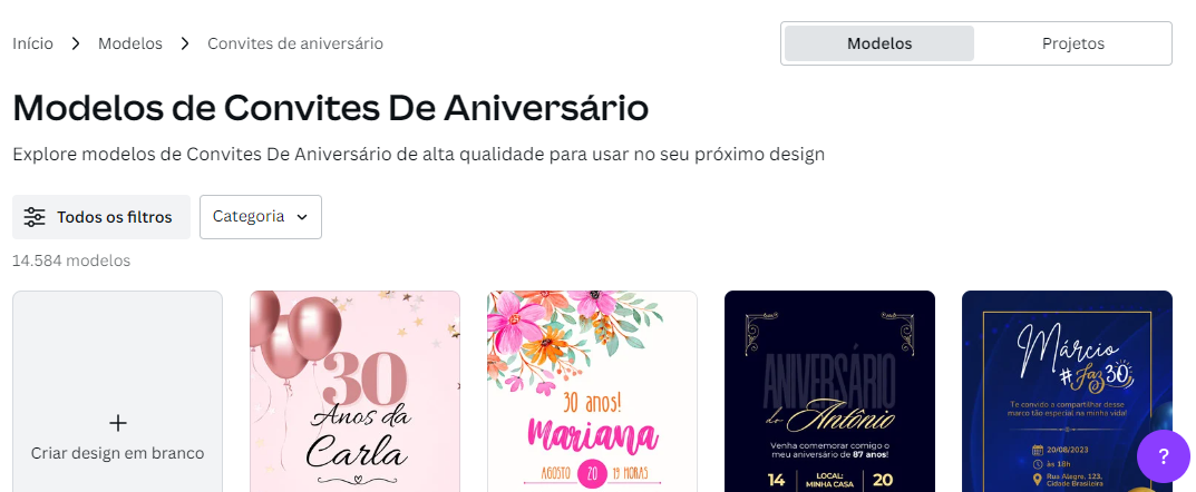 site canva para fazer convite de aniversário