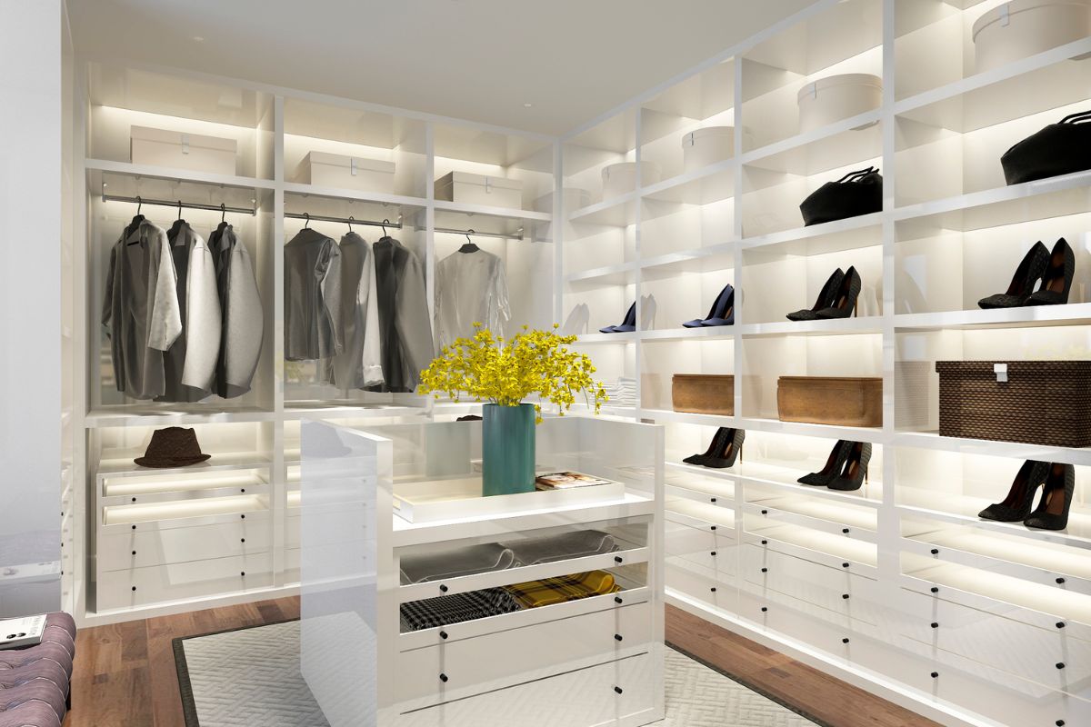 closet de casal bem organizado