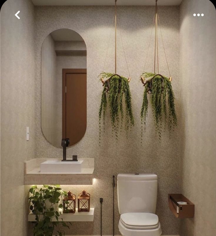 lavabo moderno com plantas