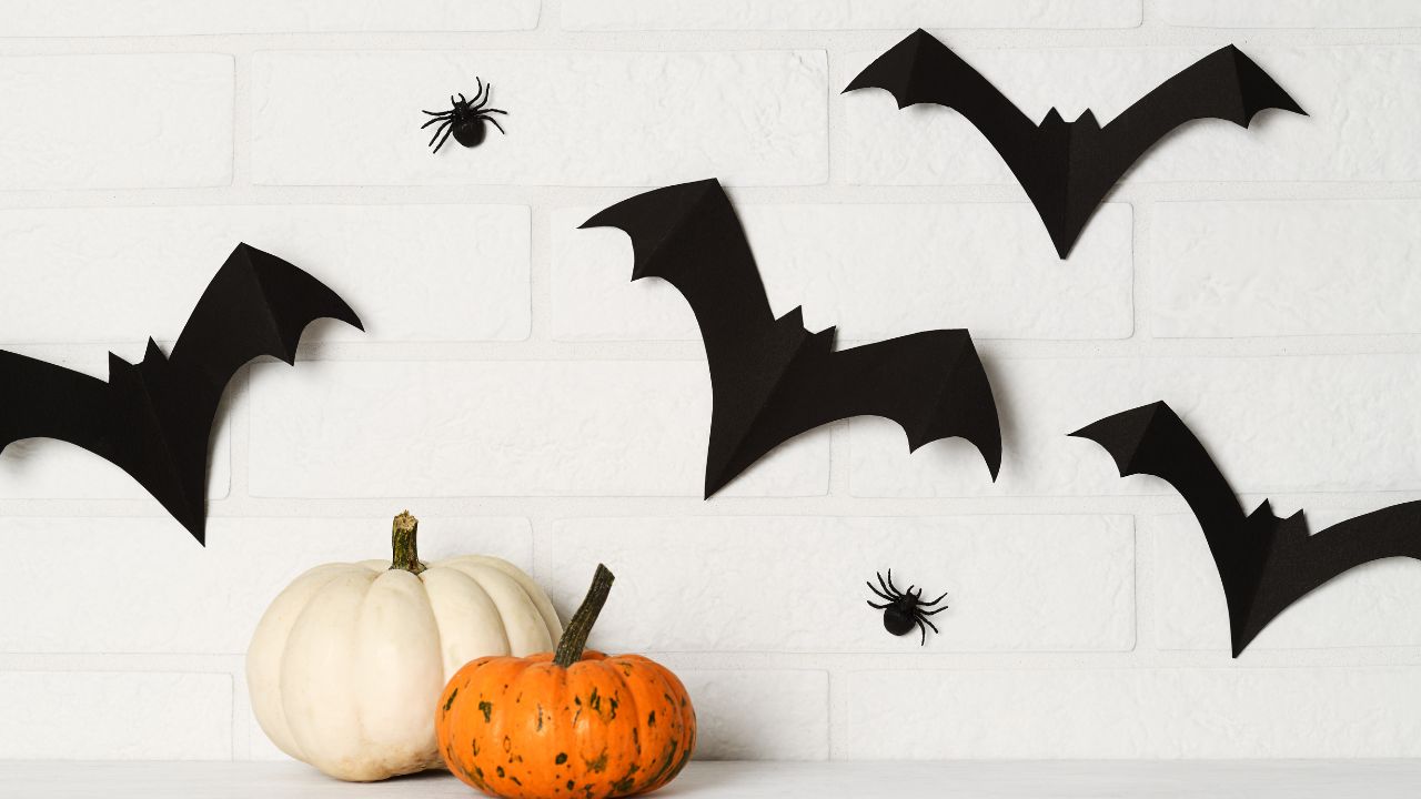 morcegos de papel para halloween