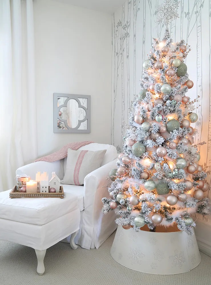 decoração de natal em tons pastel